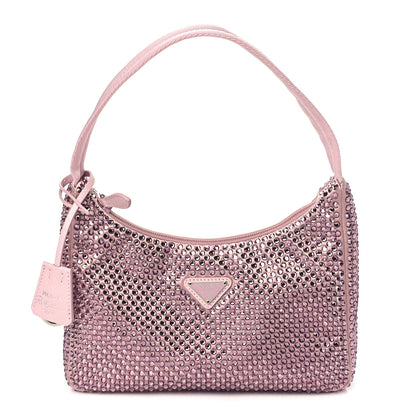 Prada Satin Crystal Mini Re-Edition 2000 Bag Alabastro 1 of 11