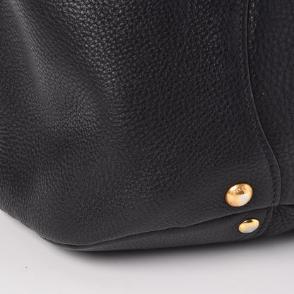Prada Vitello Daino Pushlock Tote Black 12 of 14