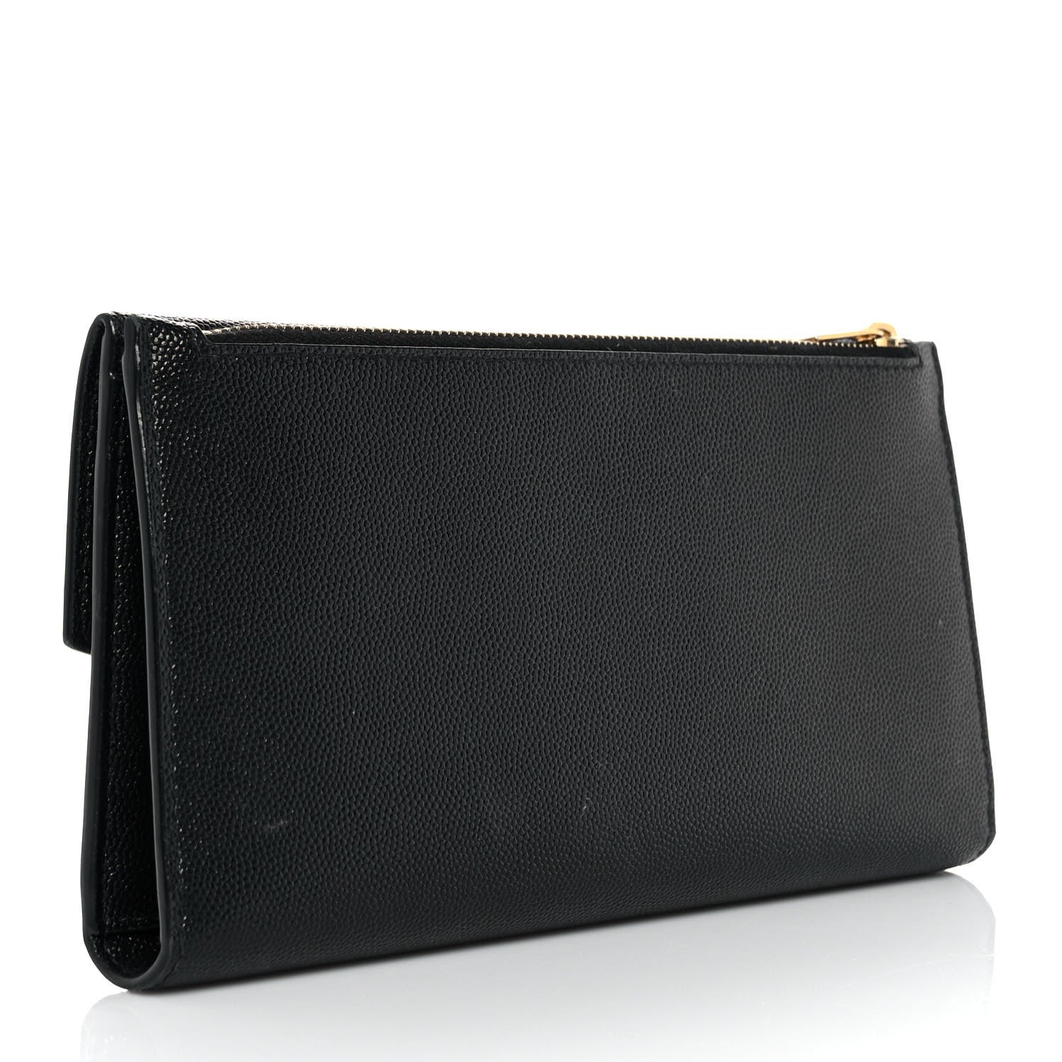 Saint Laurent Grain De Poudre Embossed Monogram Uptown Large Wallet Black 3 of 10