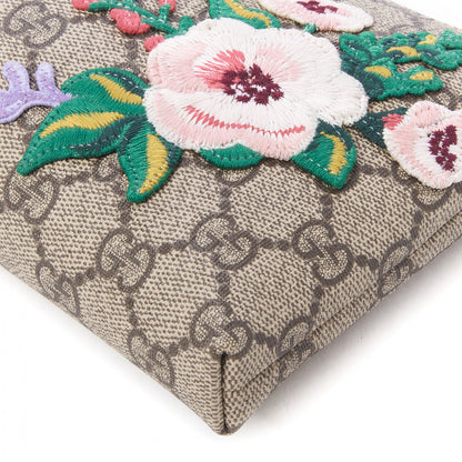 Gucci GG Supreme Monogram Embroidered Flower Chain Wrist Wallet 5 of 9