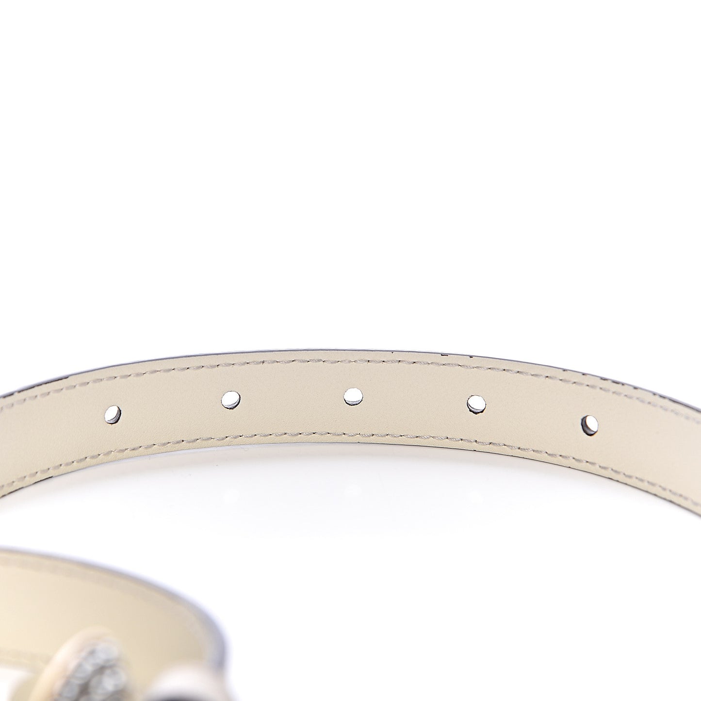 Calfskin Queen Margaret Bee Belt 80 32 White