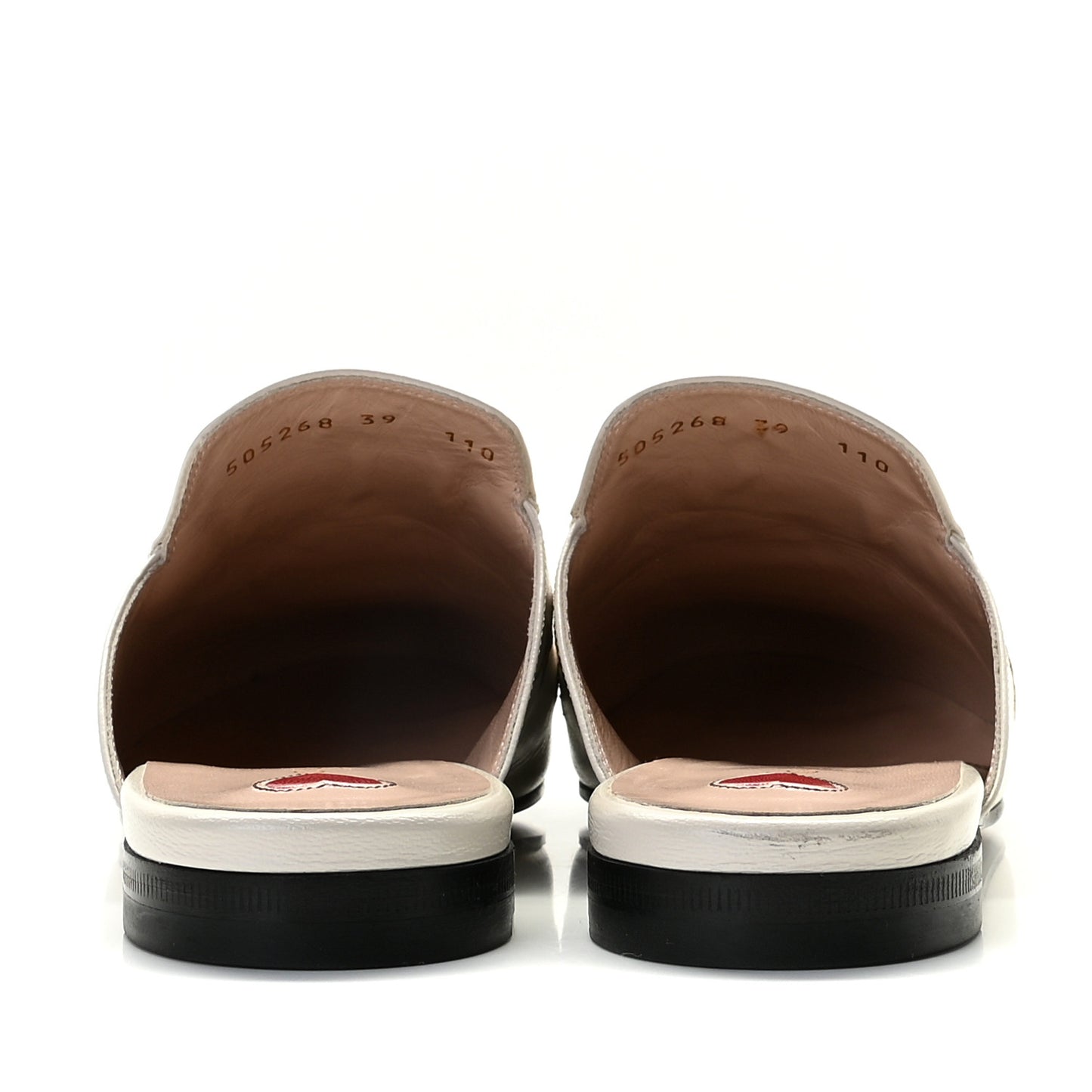 Goatskin Bee Star Embroidered Womens Princetown Slippers 39 Mystic White