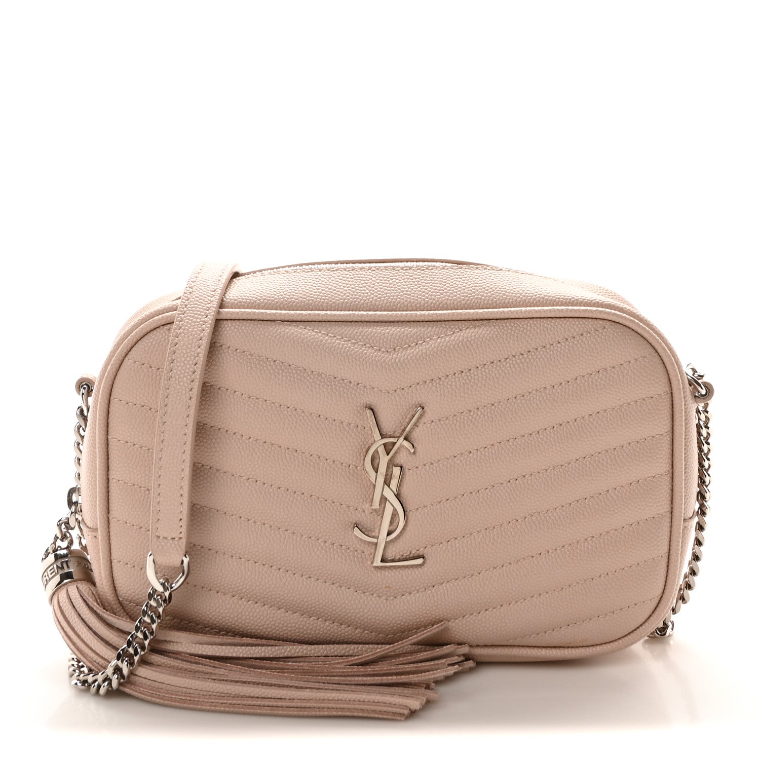 Saint Laurent Grain De Poudre Matelasse Monogram Mini Lou Camera Bag Marble Pink 1 of 10