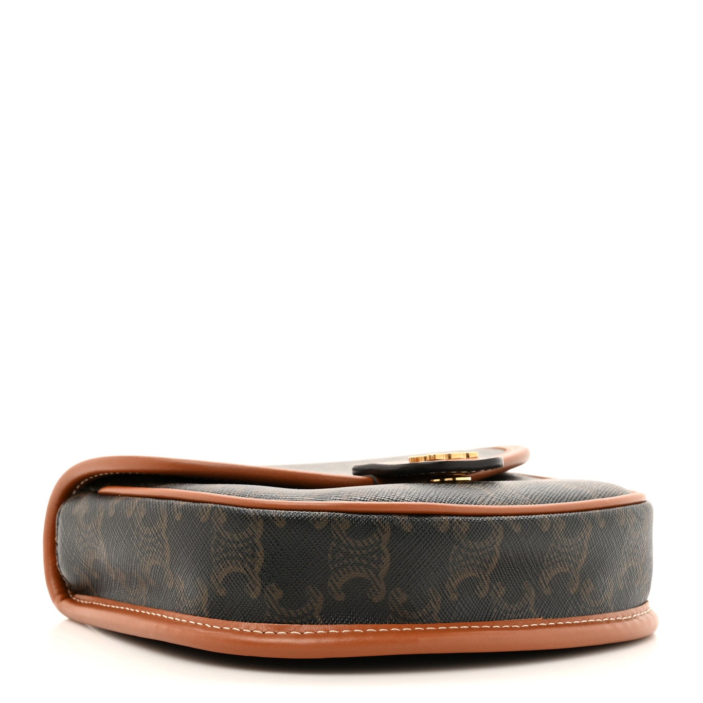 Canvas Calfskin Triomphe Mini Besace Tan