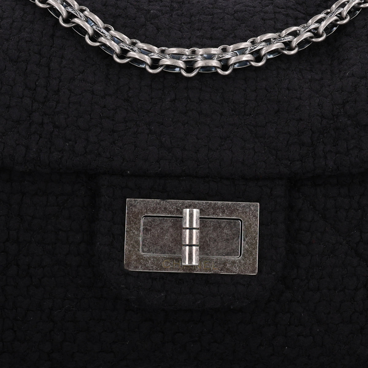 Chanel Wool Quilted XXL Reissue Flap Black 9 of 11