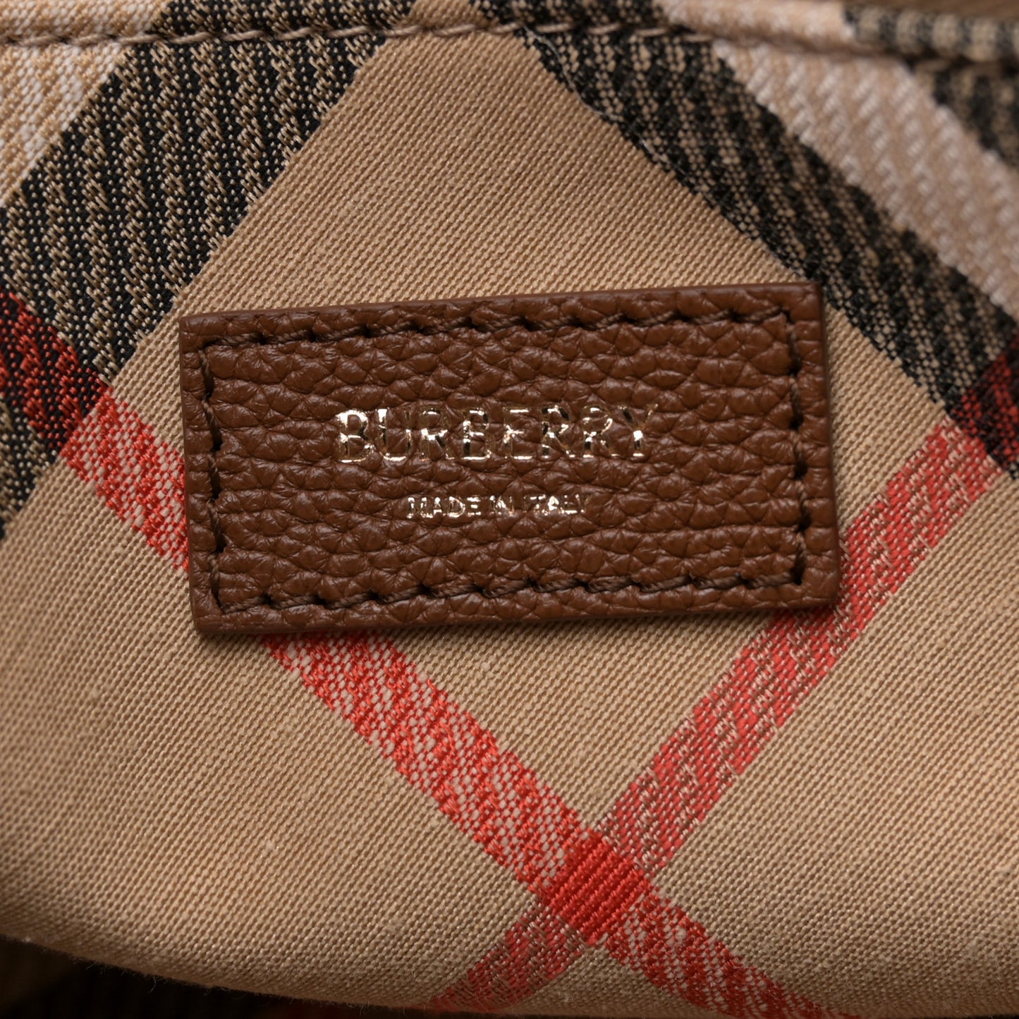 Grainy Calfskin Nova Check Mini Cotswolds Tote Hazel