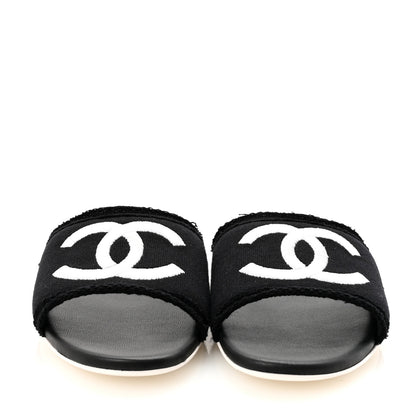 Chanel Jersey Knit CC Mules 39 Black 3 of 10