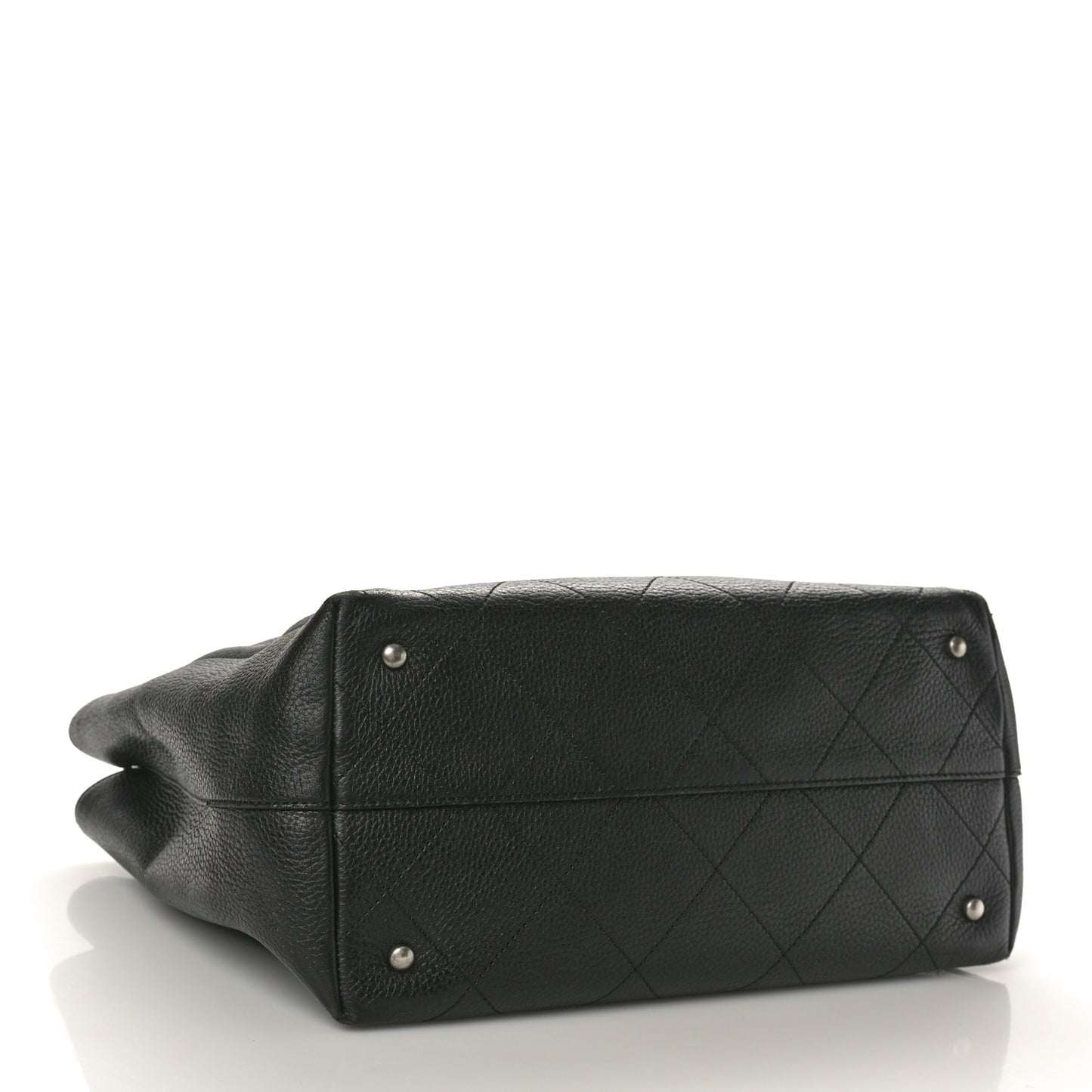 Deerskin Stitched Medium CC Shopping Tote Black