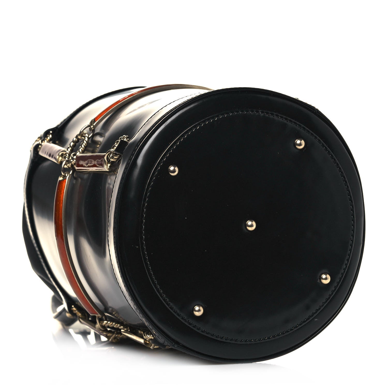 Gucci Lambskin Vinyl Enamel Mini Bucket Bag Black Ruggine 3 of 11