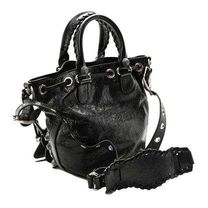 Balenciaga Agneau Arena Small Le Cagole Bucket Bag Black 4 of 10