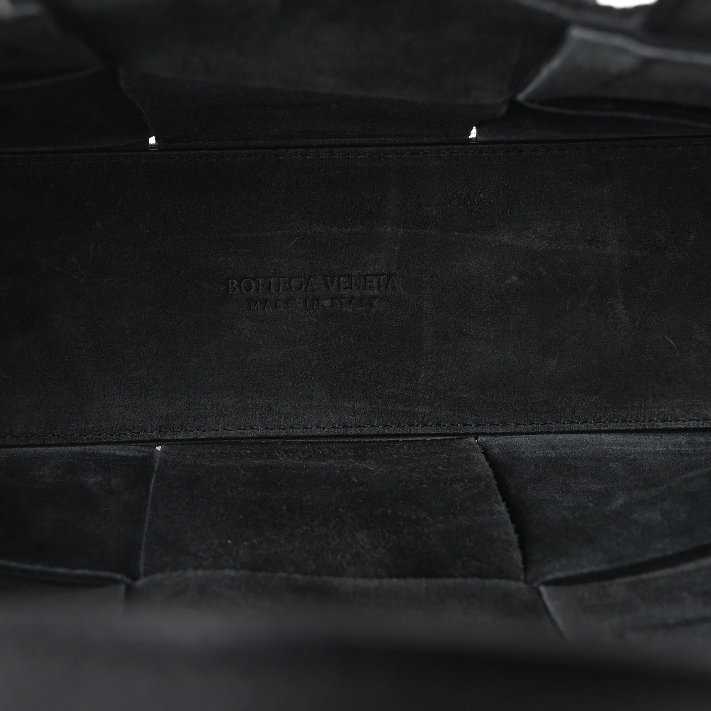 Grained Calfskin Intrecciato Mini Arco Tote Black