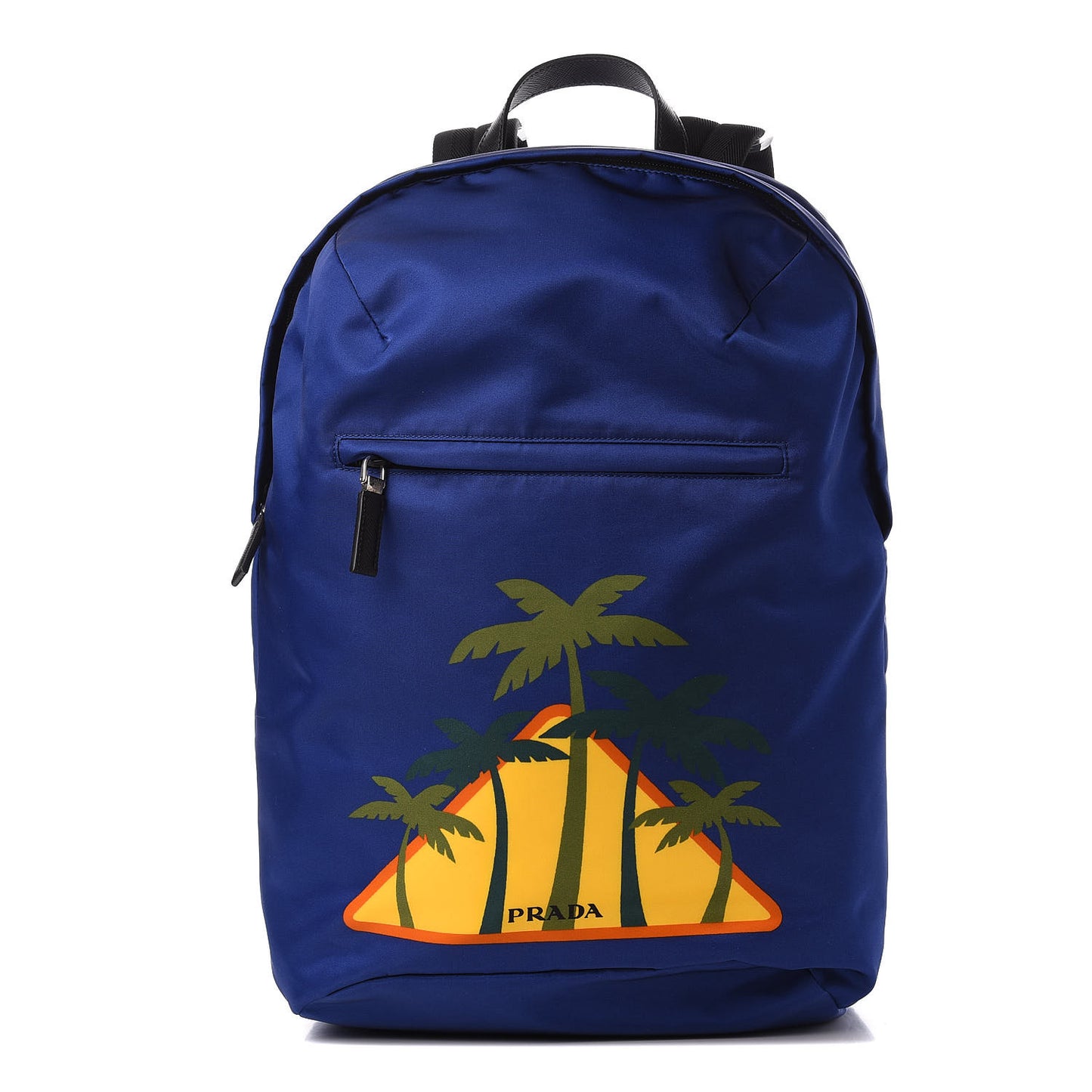 Tessuto Nylon Palm Tree Print Day Backpack Bluette