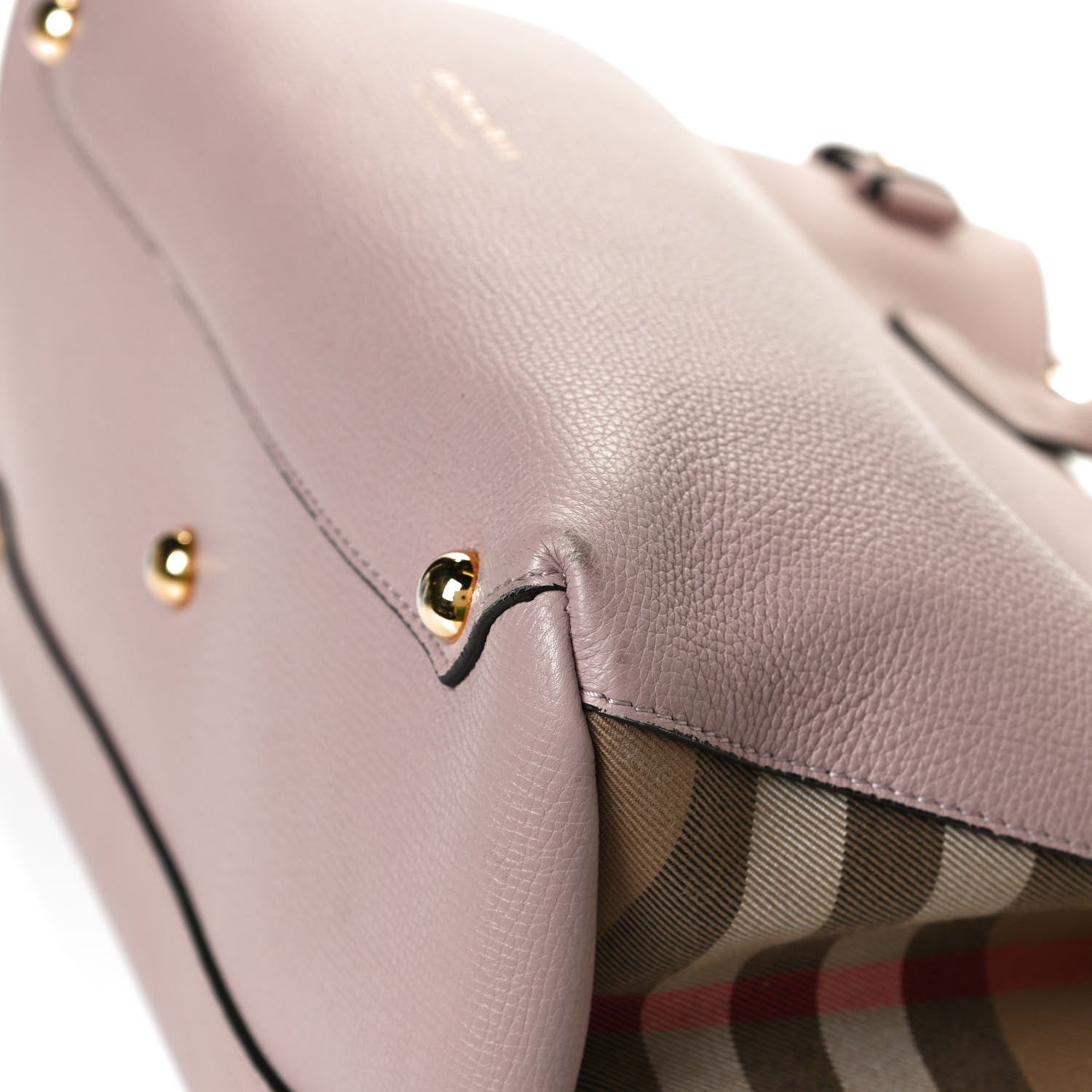 Burberry Grainy Calfskin House Check Medium Banner Tote Pale Orchid 10 of 14