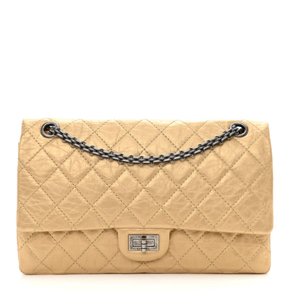 Chanel Metallic Aged Calfskin Quilted 2.55 Reissue 226 Flap Gold 1 of 8