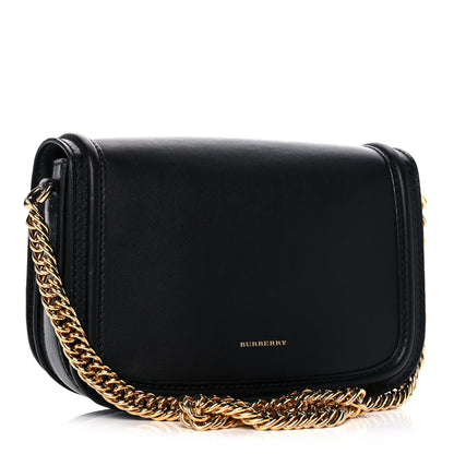 Burberry Soft Calfskin Link Flap Crossbody Black 3 of 12