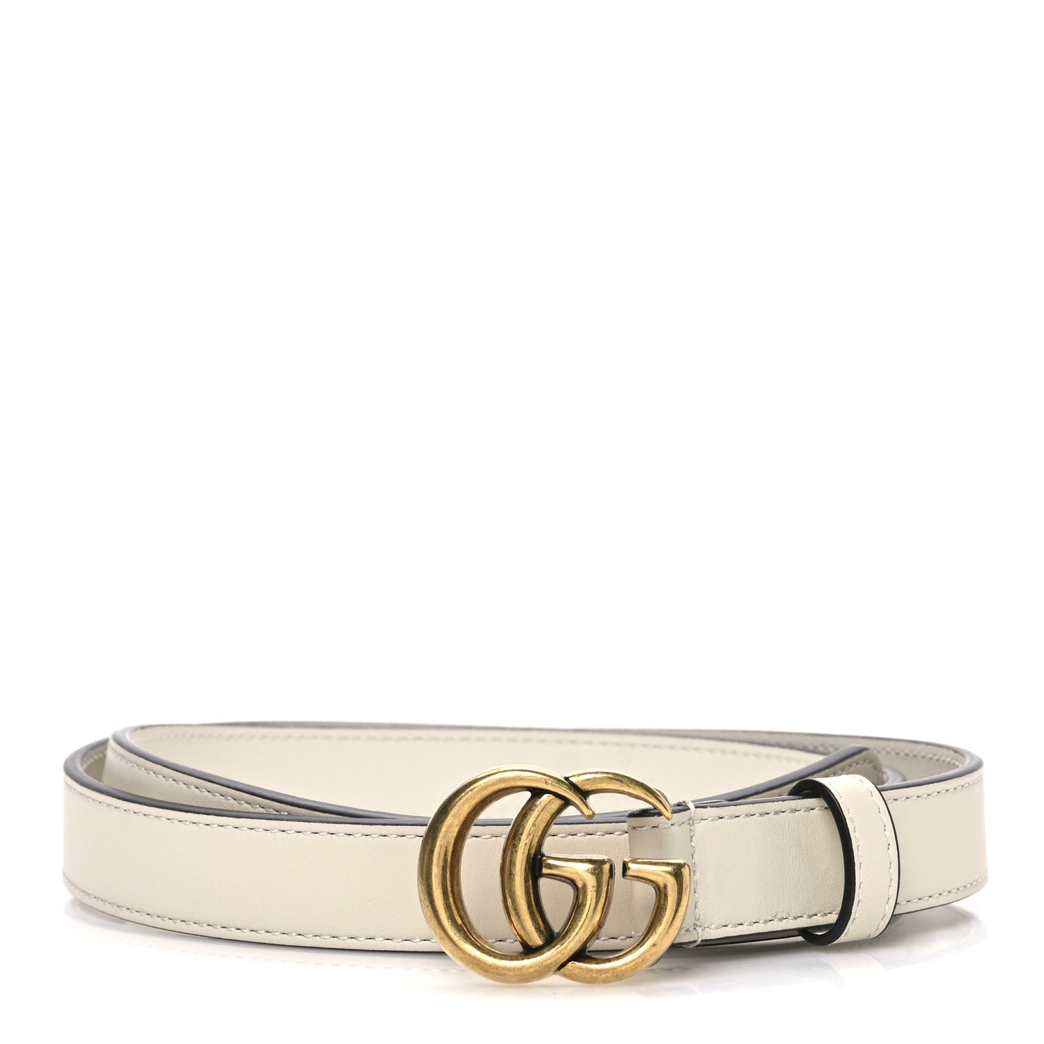 Gucci Calfskin Double G 20mm Belt 80 32 Mystic White 1 of 5