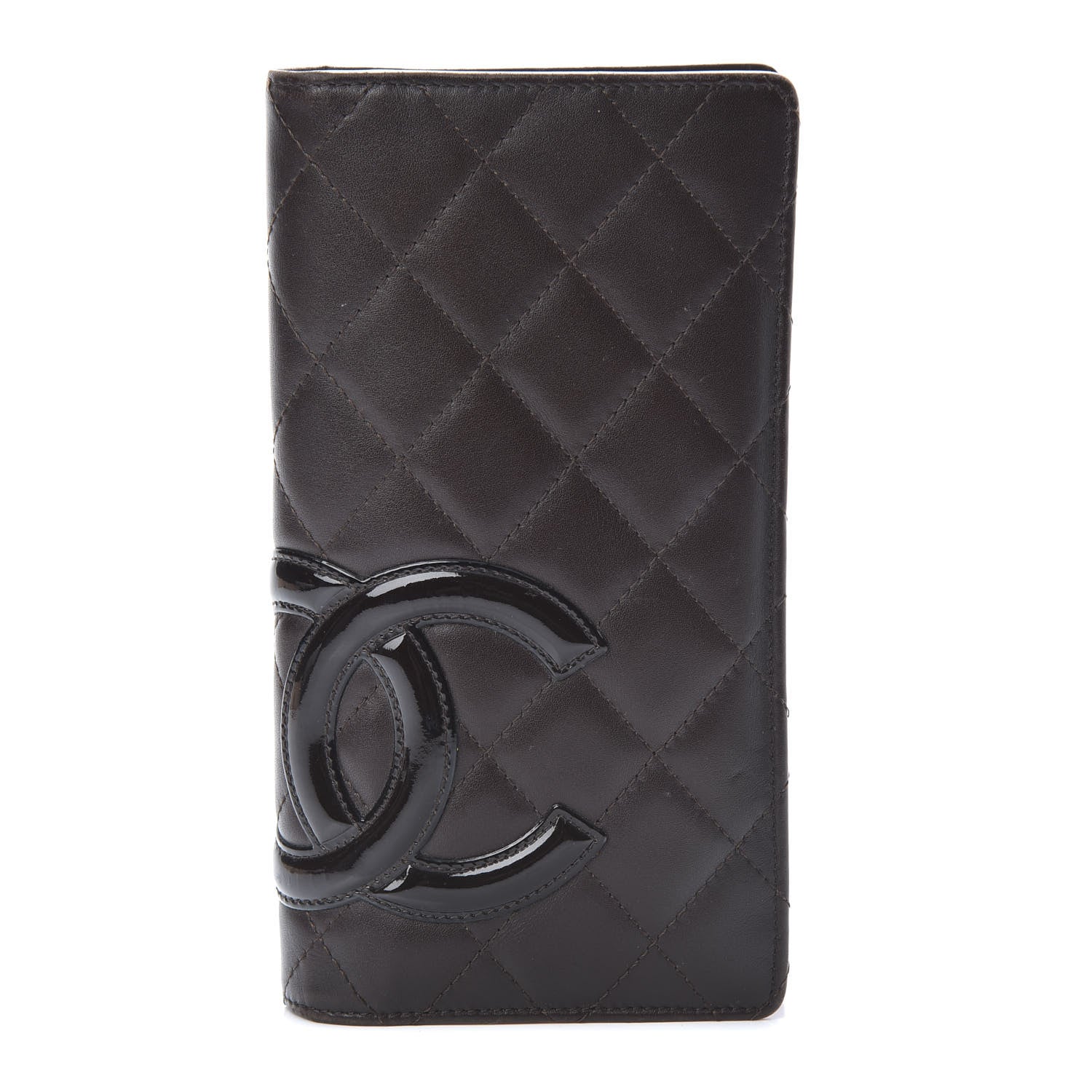 Chanel Calfskin Quilted Cambon Yen Wallet Marron Fonce 1 of 14