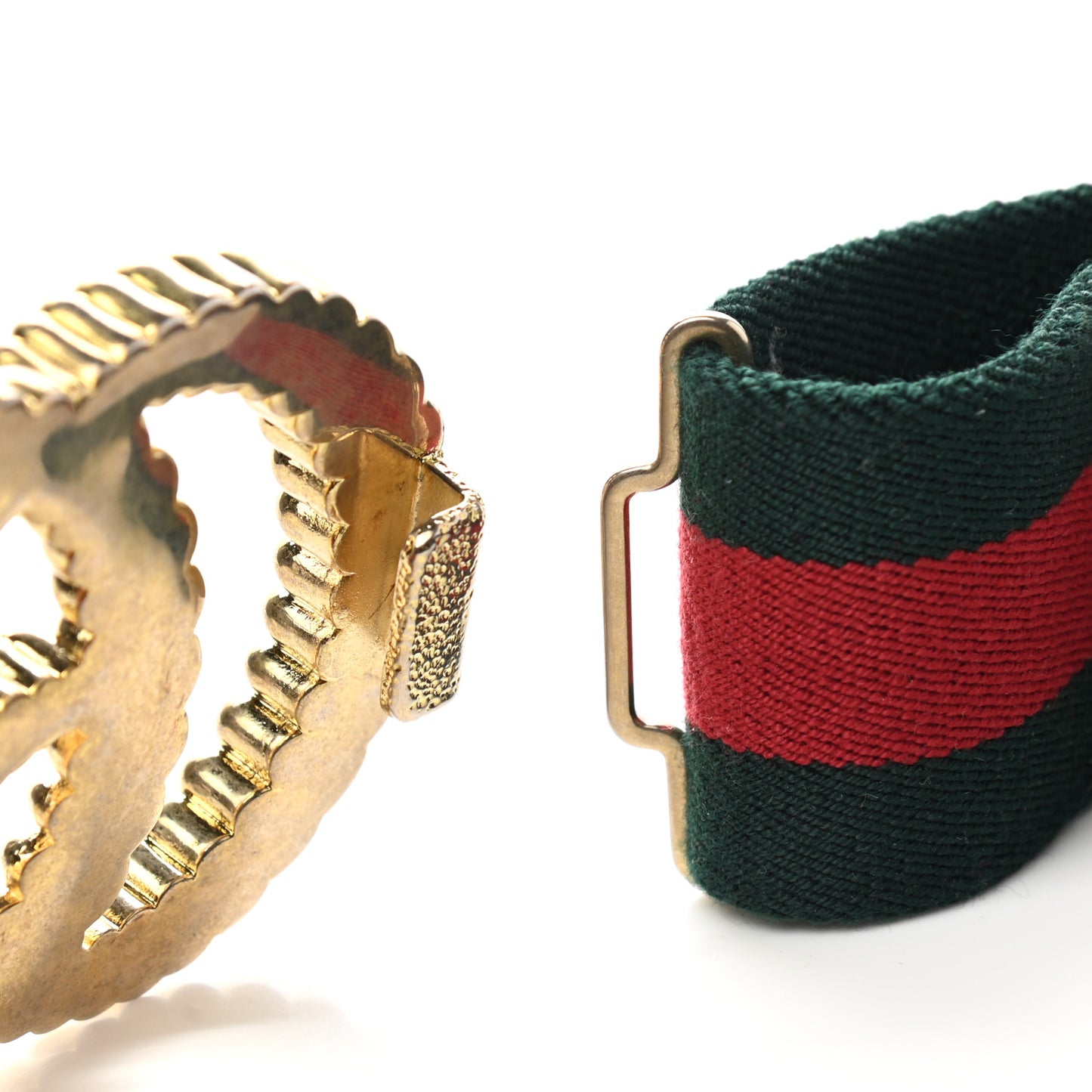 Canvas Torchon Double G Web Belt 90 36 Verde
