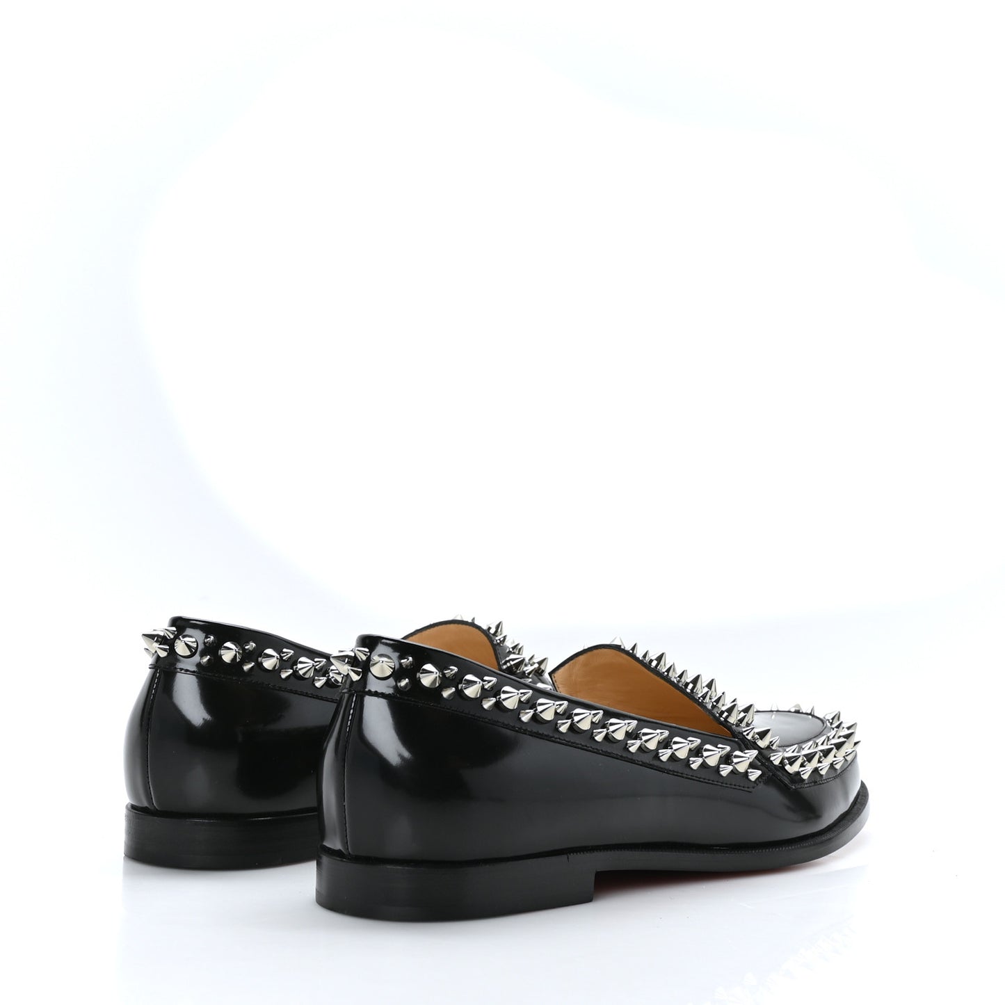 Patent Calfskin Spikes Mattia Loafers 40 Black