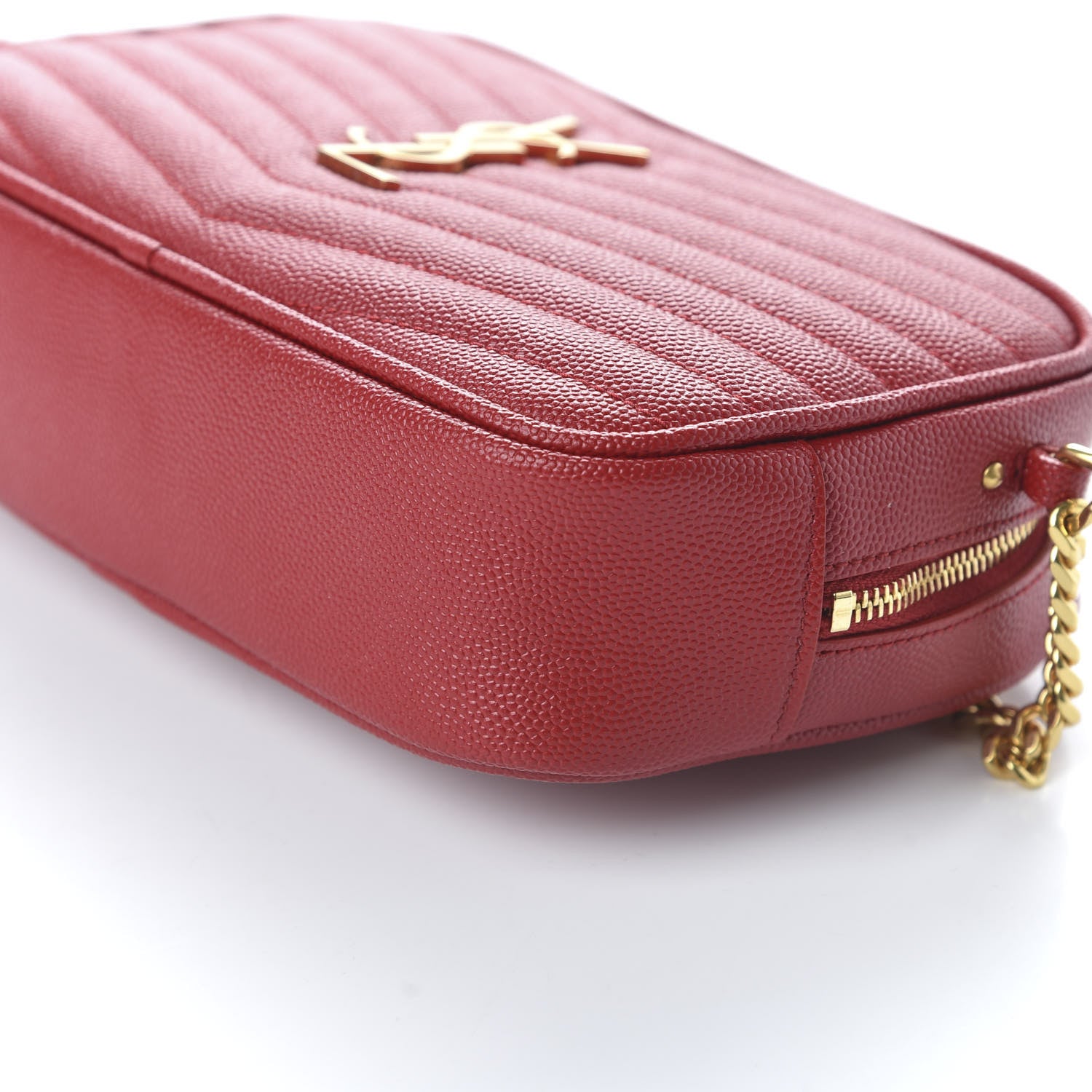 Saint Laurent Grain De Poudre Matelasse Monogram Mini Lou Camera Bag Eros Red 7 of 9