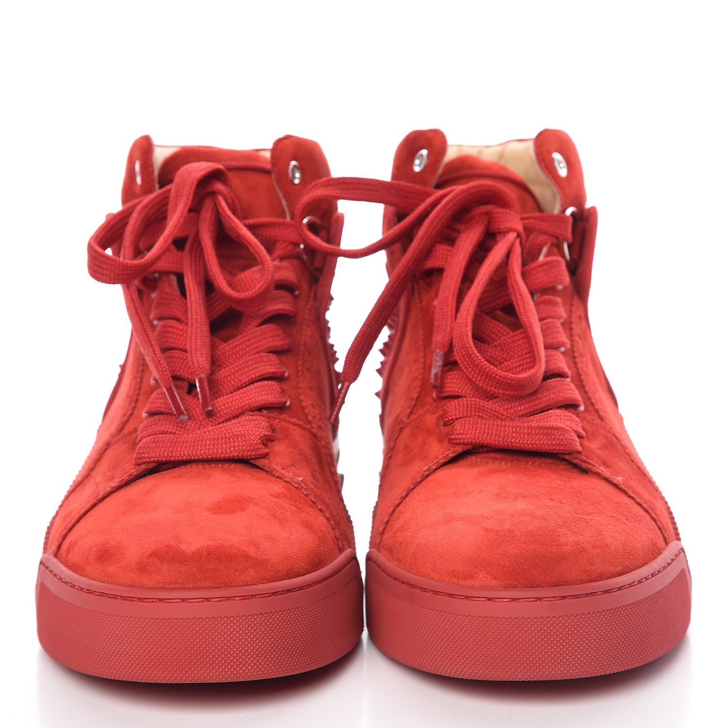Christian Louboutin Veau Velours Patent Spikes Mens Loubikick Flat Sneakers 43.5 Flamenco 2 of 8