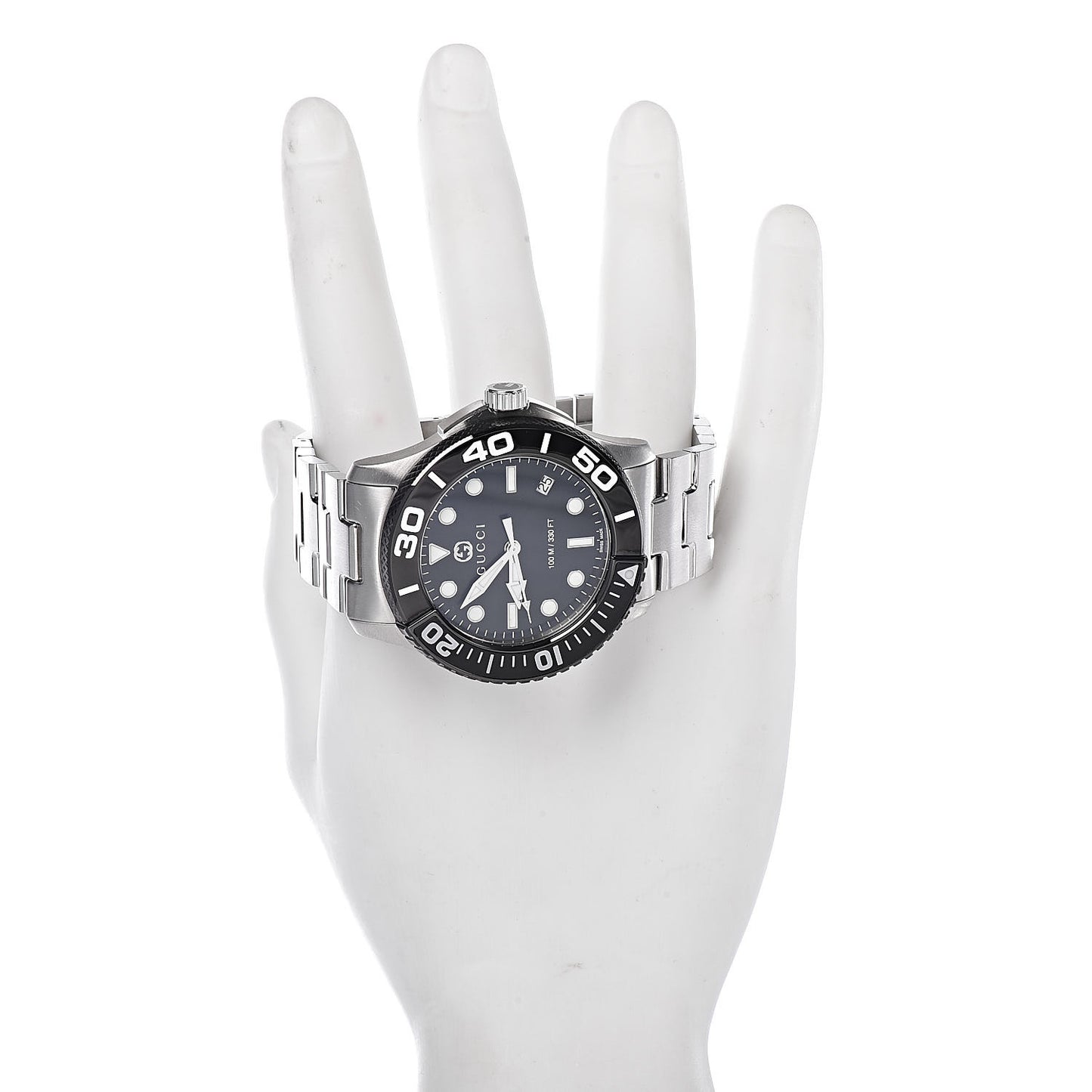 Stainless Steel Ceramic 45mm Dive Quartz Watch Black