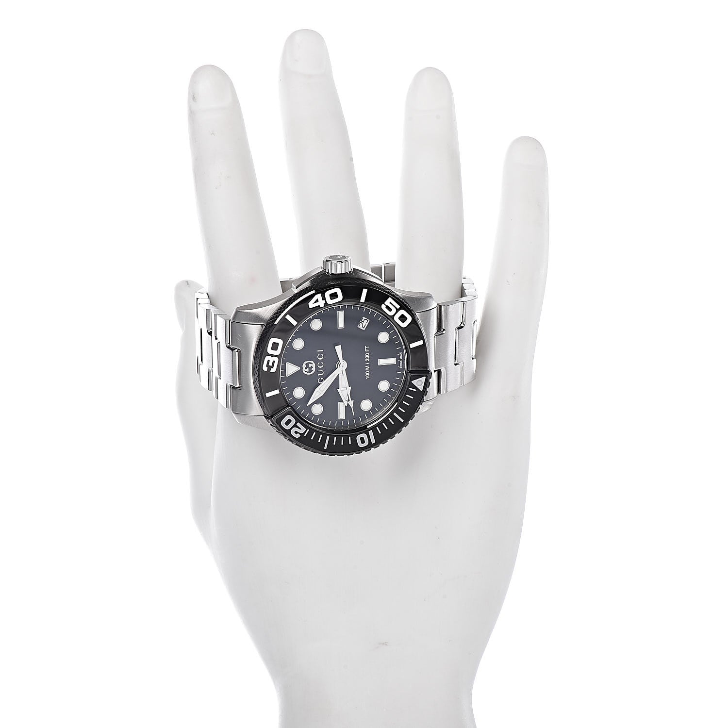 Gucci Stainless Steel Ceramic 45mm Dive Quartz Watch Black 2 of 7