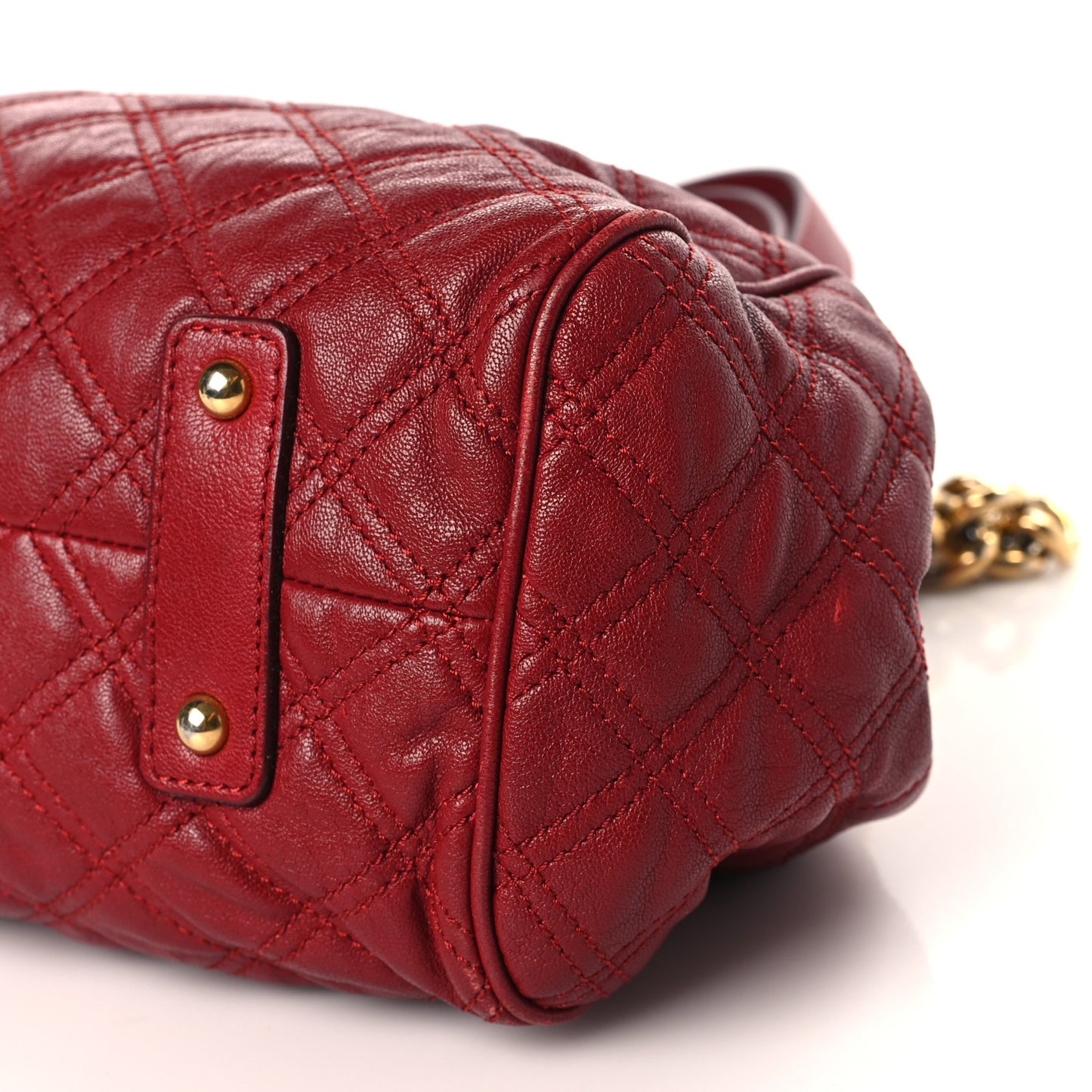 Calfskin Quilted Leather Stam Bag Red