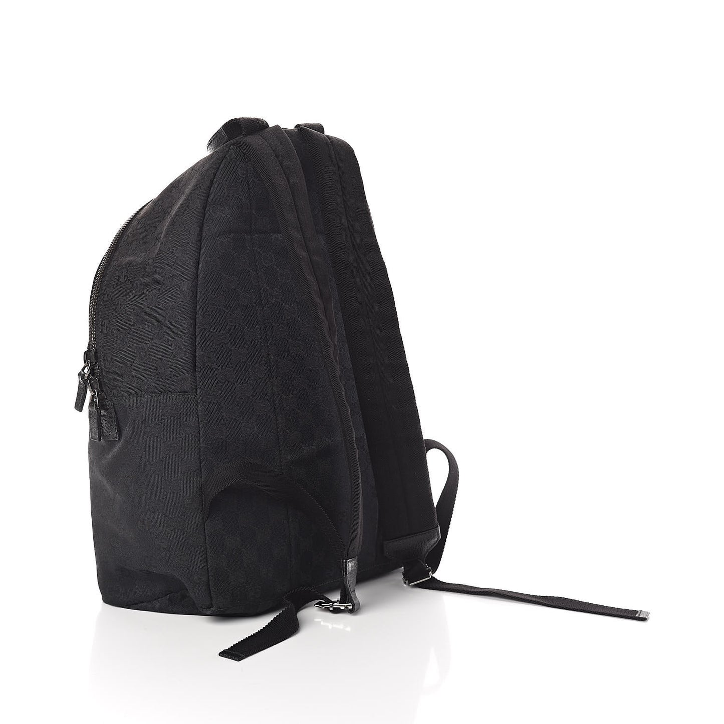 GG Monogram Web Medium Classic Backpack Black