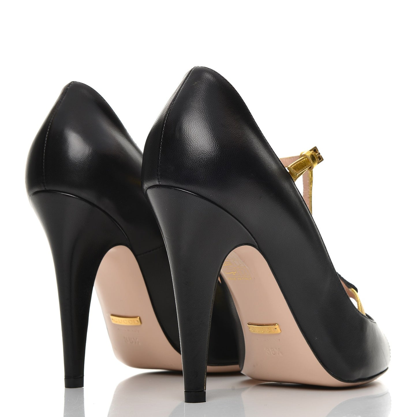 Nappa Lip Applique Pumps 38.5 Black