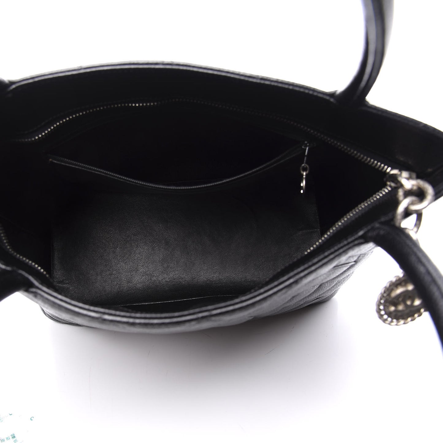 Caviar Quilted Medallion Tote Black