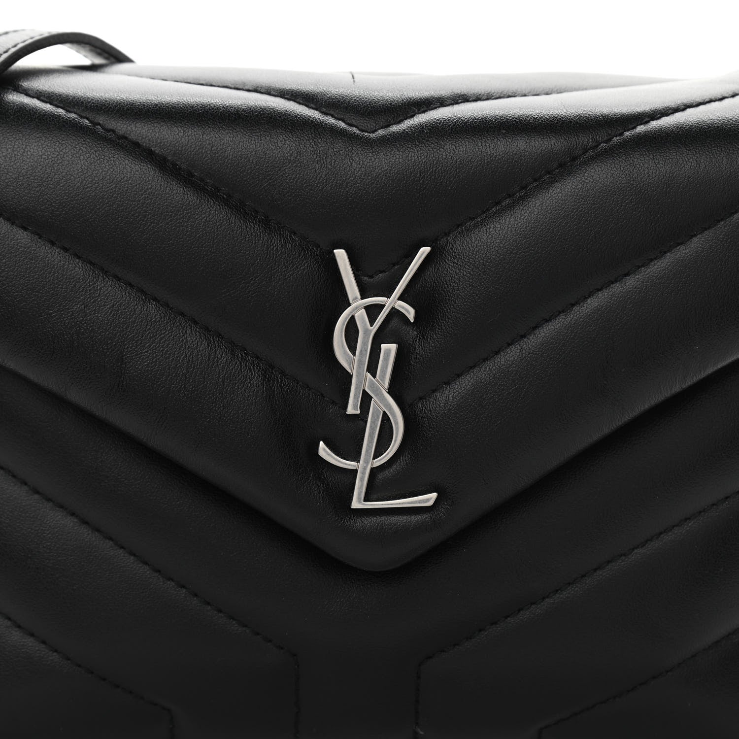 Saint Laurent Calfskin Y Quilted Monogram Toy Loulou Crossbody Bag Black 8 of 12