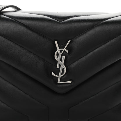 Saint Laurent Calfskin Y Quilted Monogram Toy Loulou Crossbody Bag Black 8 of 12