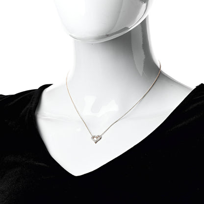 Tiffany 18K Rose Gold Diamond Mini Heart Pendant Necklace 2 of 6