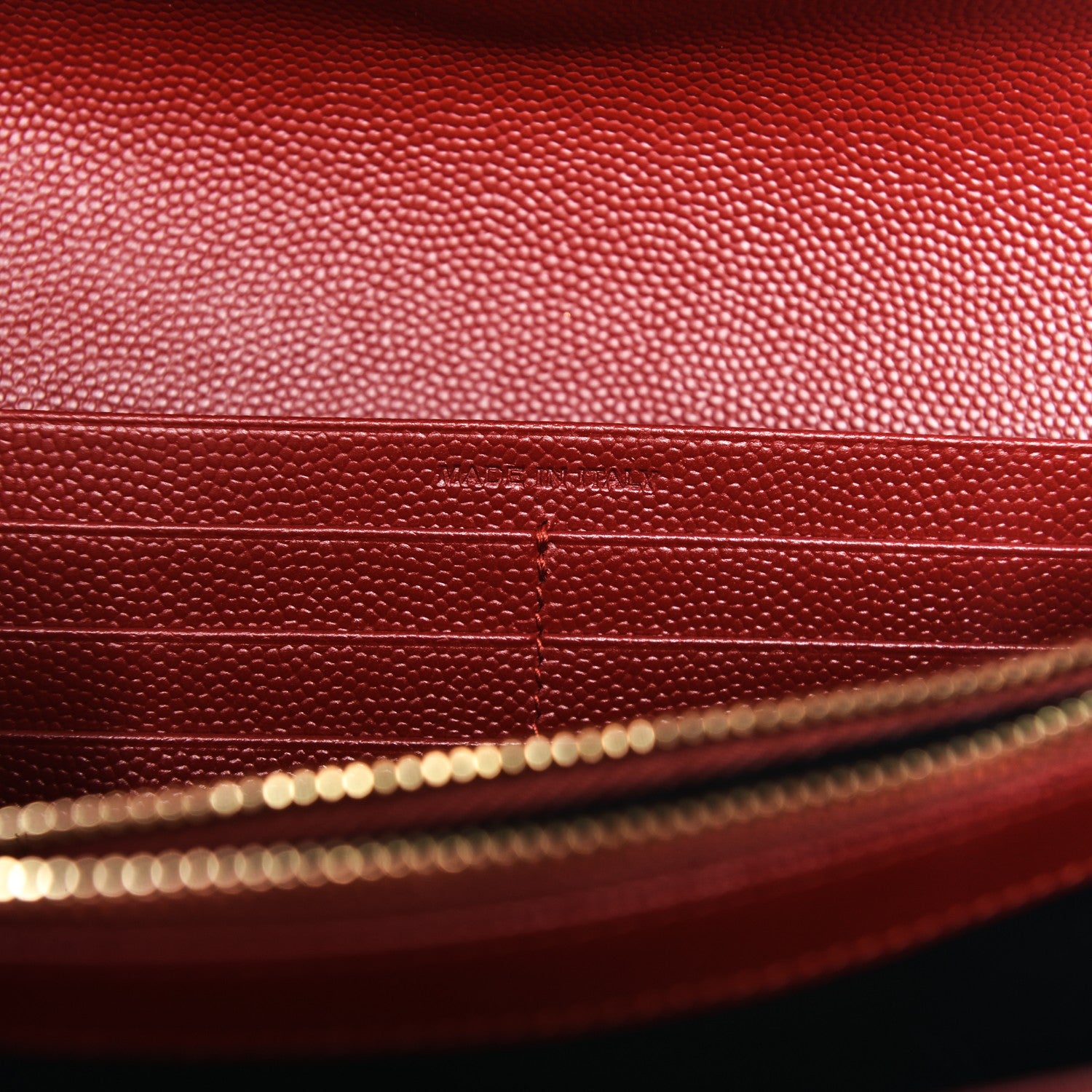 Saint Laurent Grain De Poudre Matelasse Chevron Monogram Flap Wallet New Red 7 of 7