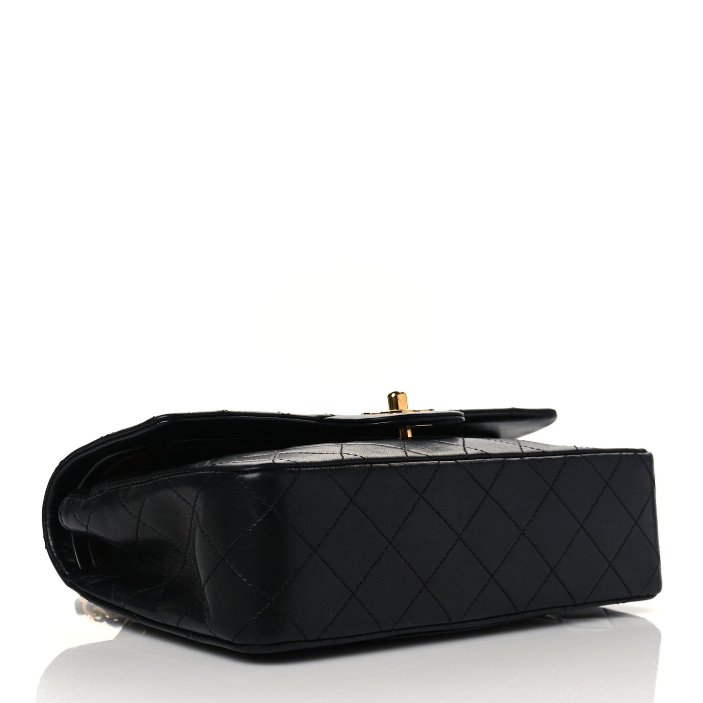 Lambskin Quilted Small Double Flap Black