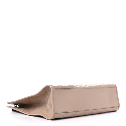 Saint Laurent Crinkled Calfskin Matelasse Monogram Large Niki Shopper Tote Dusty Grey 4 of 13