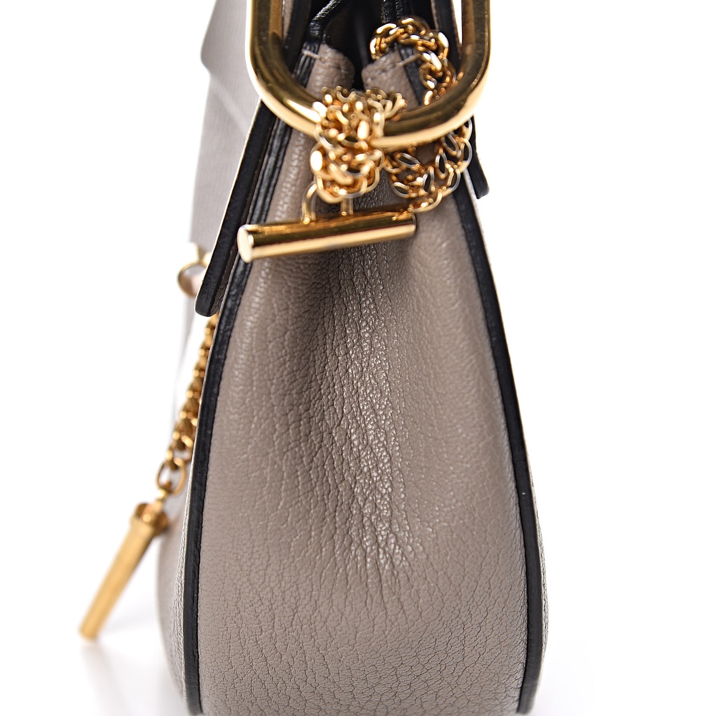 Grained Lambskin Mini Drew Shoulder Bag Motty Grey