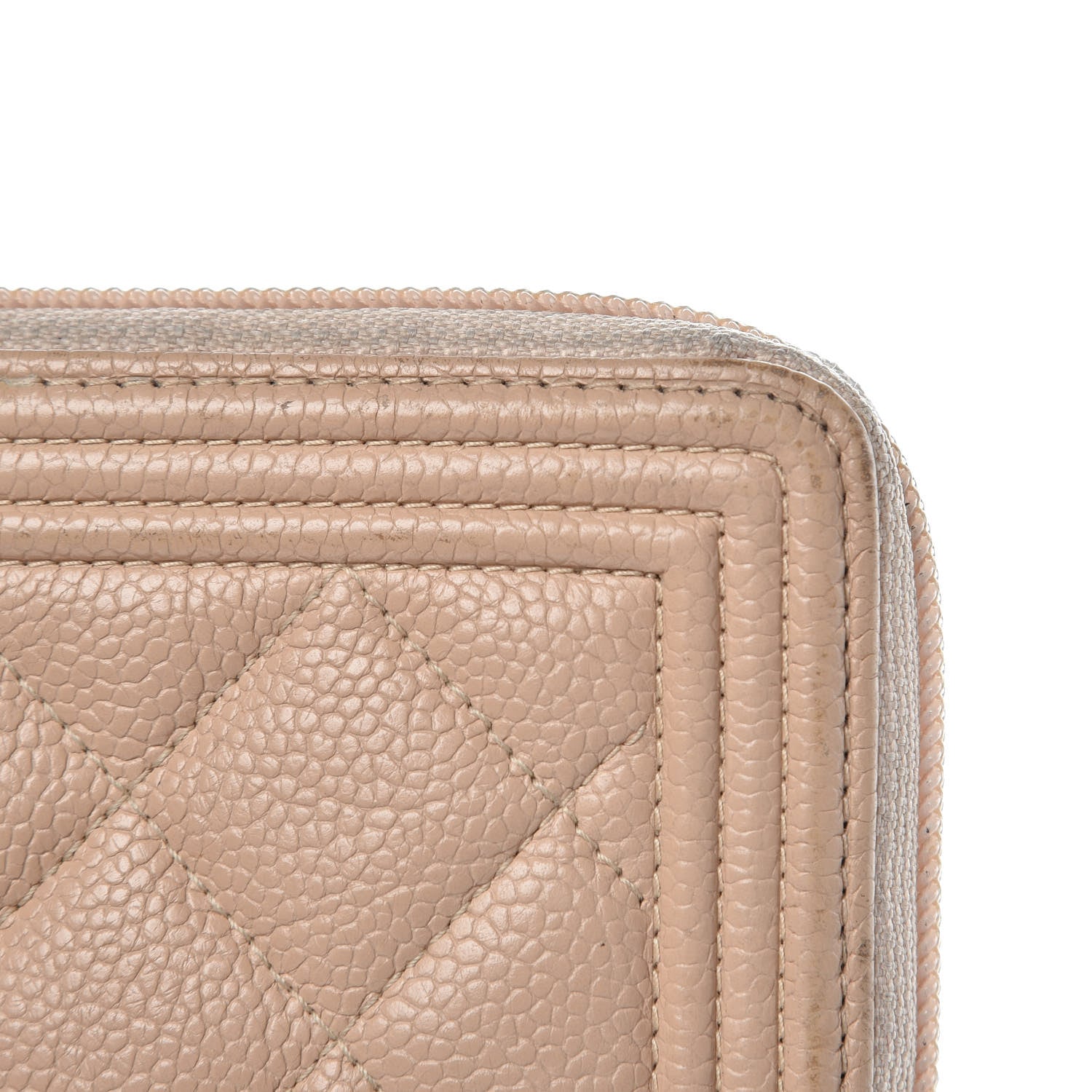 Chanel Caviar Quilted Small Boy Zip Around Wallet Beige 7 of 14
