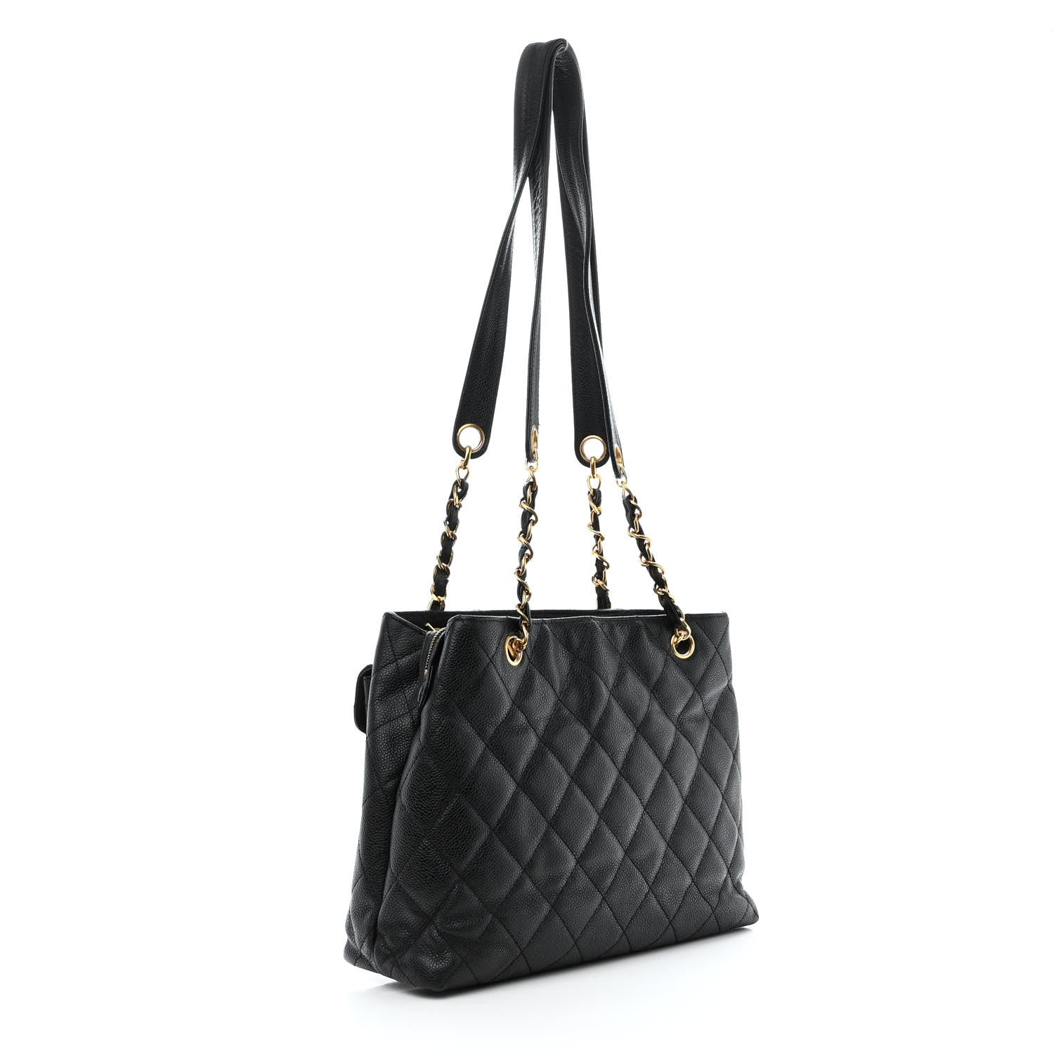Chanel Caviar Quilted Pocket Shopping Tote Black 5 of 15