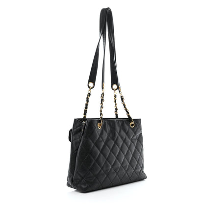 Chanel Caviar Quilted Pocket Shopping Tote Black 5 of 15