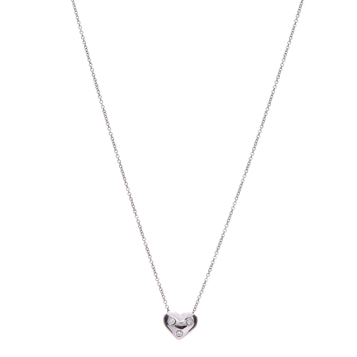 Platinum Diamond Etoile Heart Pendant Necklace