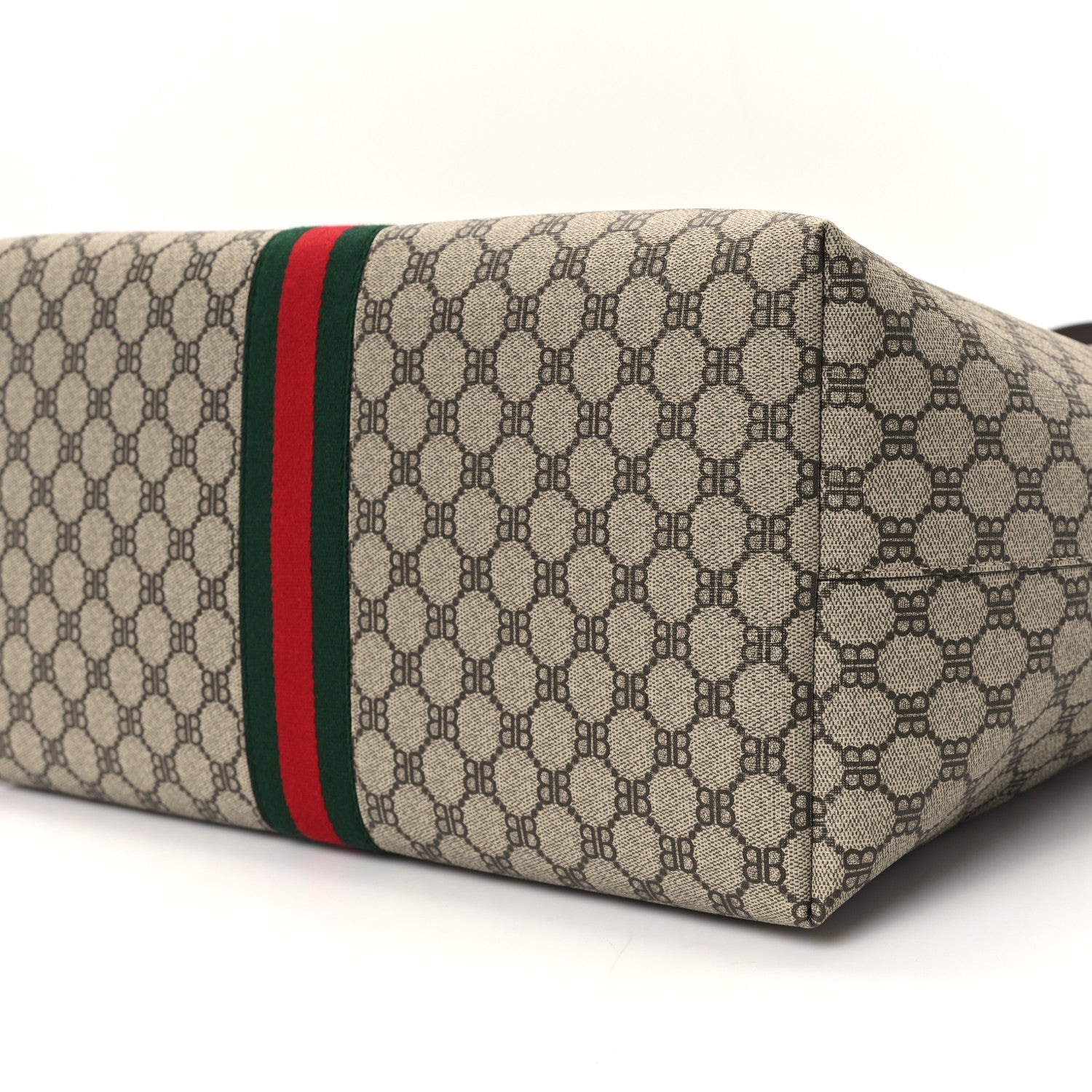 Gucci X BALENCIAGA BB Supreme Monogram Web Large Ophidia Shopping Tote Beige New Acero 10 of 10