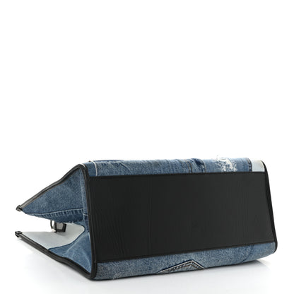 Dolce & Gabbana DOLCE GABBANA Large Denim Patchwork Shopping Tote Blue Black 4 of 10