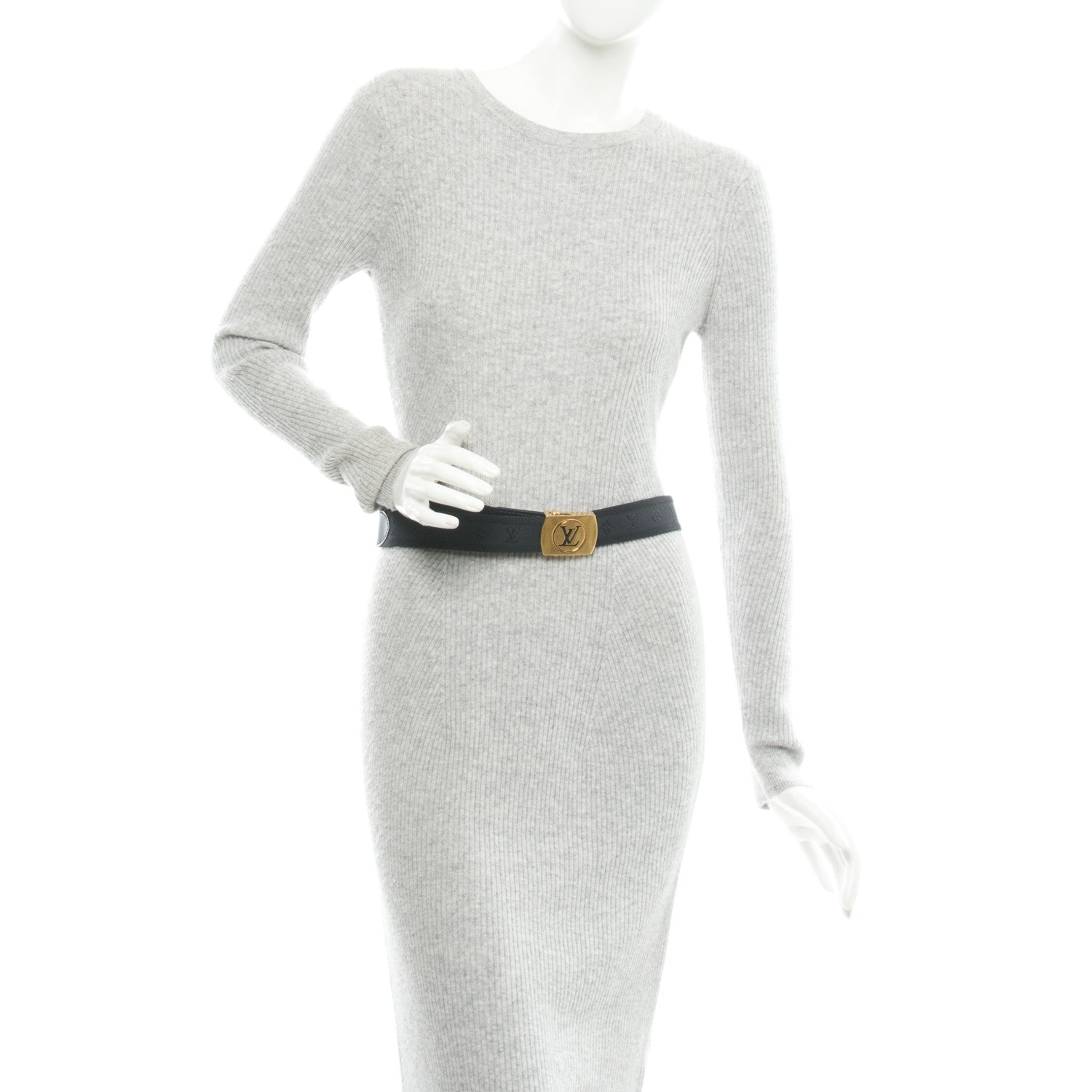 Louis Vuitton Canvas Monogram LV Cut Belt 80 32 Blue 2 of 4