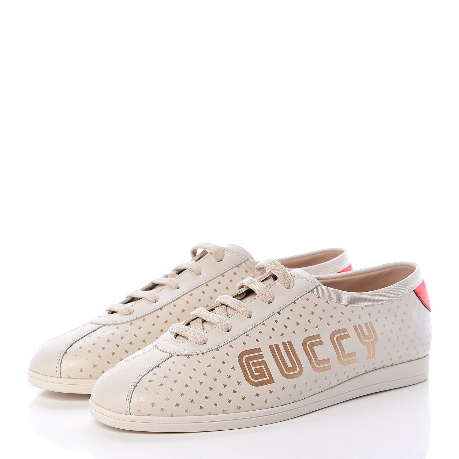 Gucci X SEGA Calfskin GUCCY Stars Womens Falacer Sneakers 42 White 3 of 12