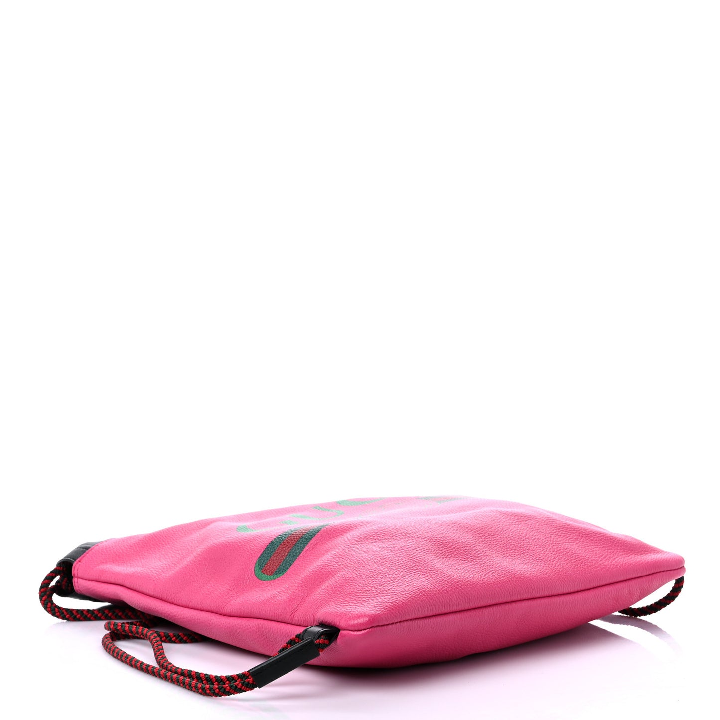 Grained Calfskin Logo Drawstring Backpack Box Pink Green Black