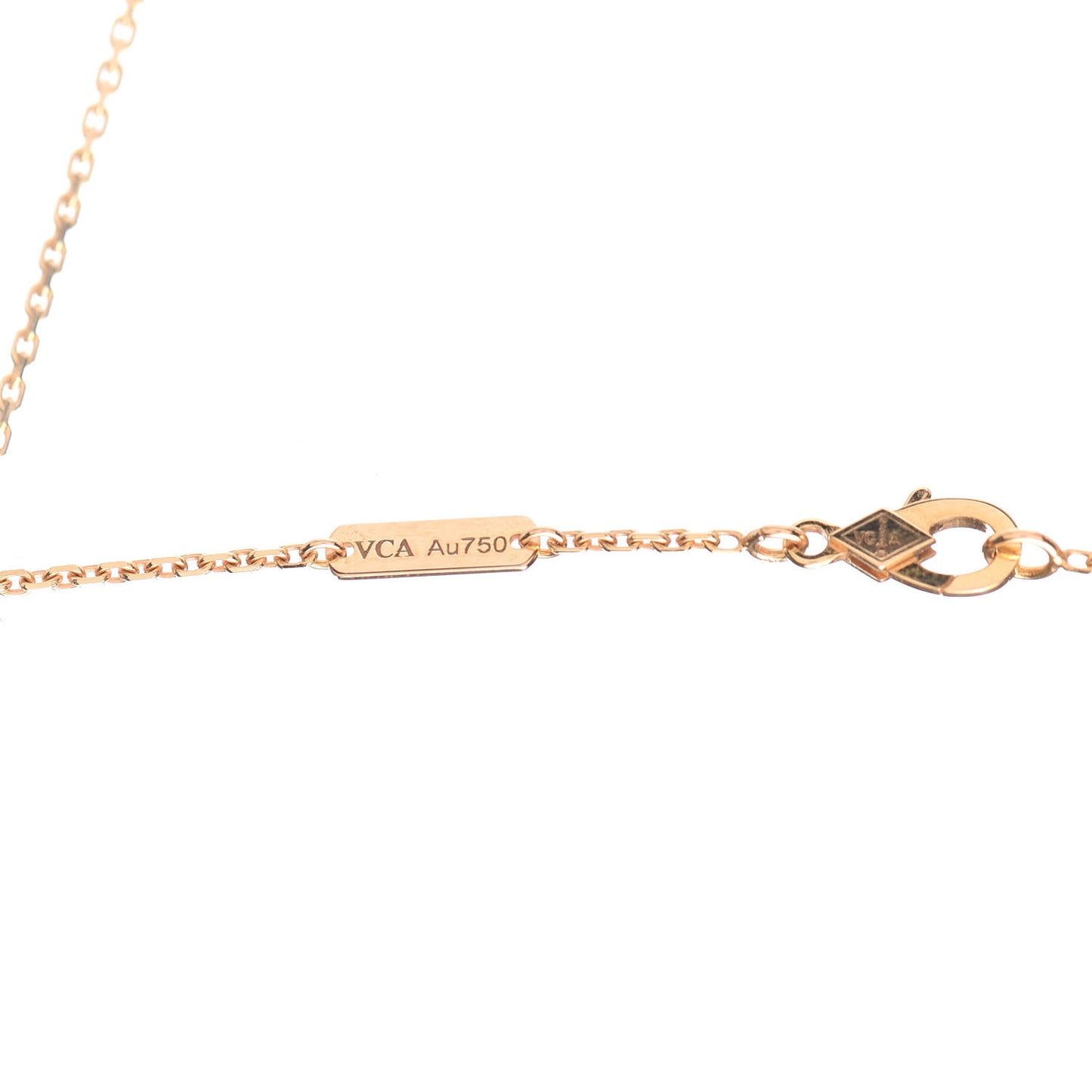 18K Rose Gold Diamond Black Onyx Vintage Alhambra Pendant Necklace