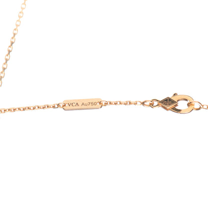 Van Cleef & Arpels 18K Rose Gold Diamond Black Onyx Vintage Alhambra Pendant Necklace 6 of 7