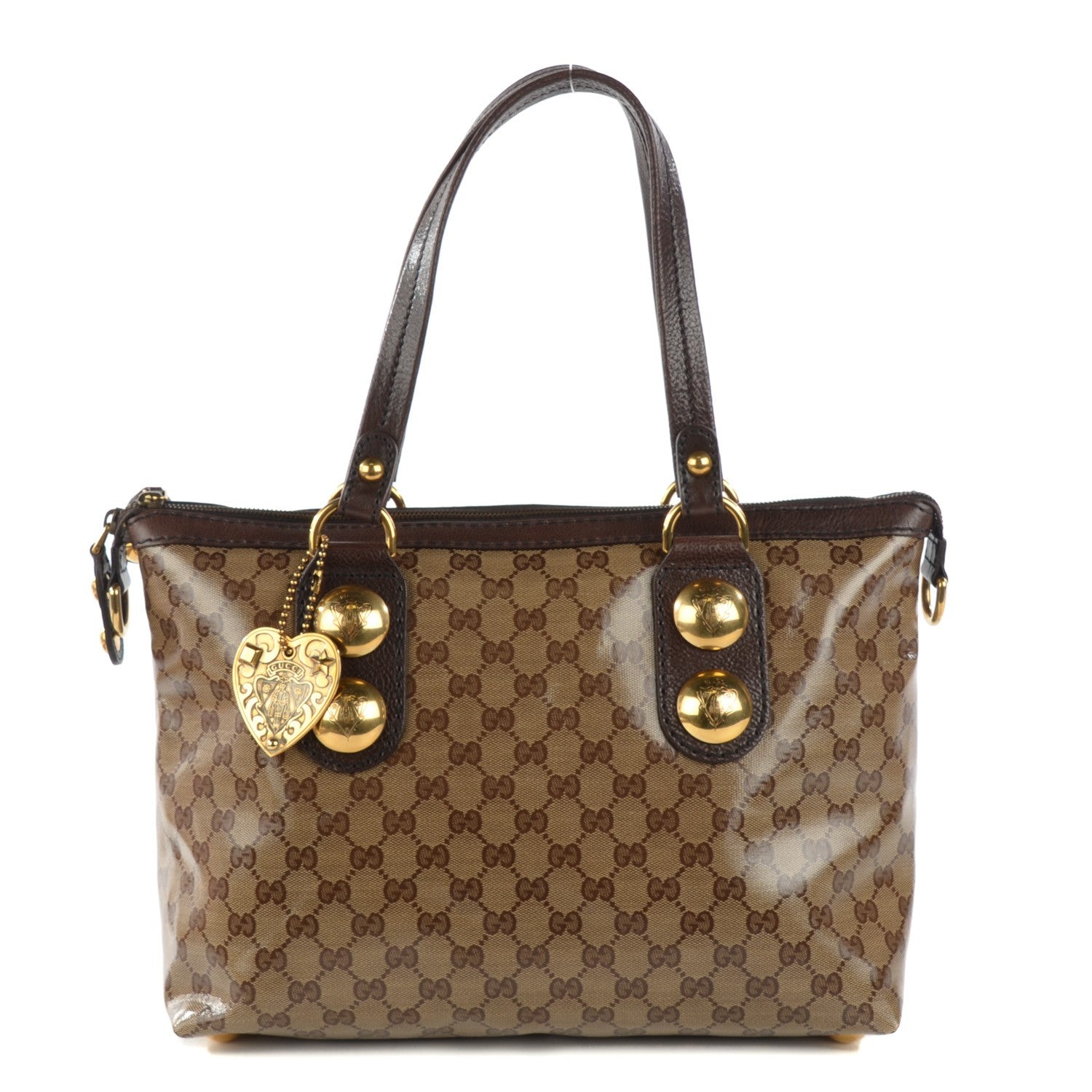 Gucci Crystal Monogram Small Babouska Tote Dark Brown 1 of 7